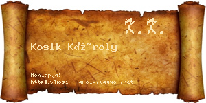 Kosik Károly névjegykártya