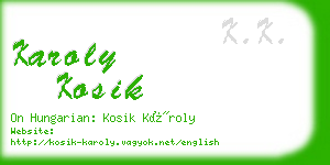 karoly kosik business card